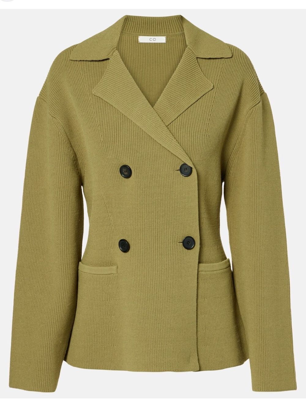 CO WOMENS OLIVE GREEN DOUBLE BREASTED BLAZER MEDIUM